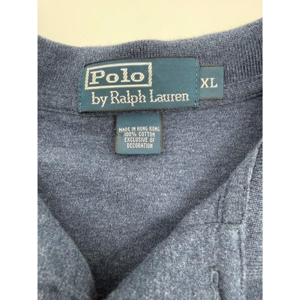 Polo Ralph Lauren Mens XL Blue Heather Cotton Short Sleeve Polo Shirt Pony Logo